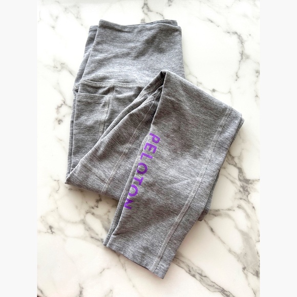 Beyond Yoga Peloton Out of Pocket Side Pocket Gray Yoga Pants Leggings Medium - Picture 3 of 11